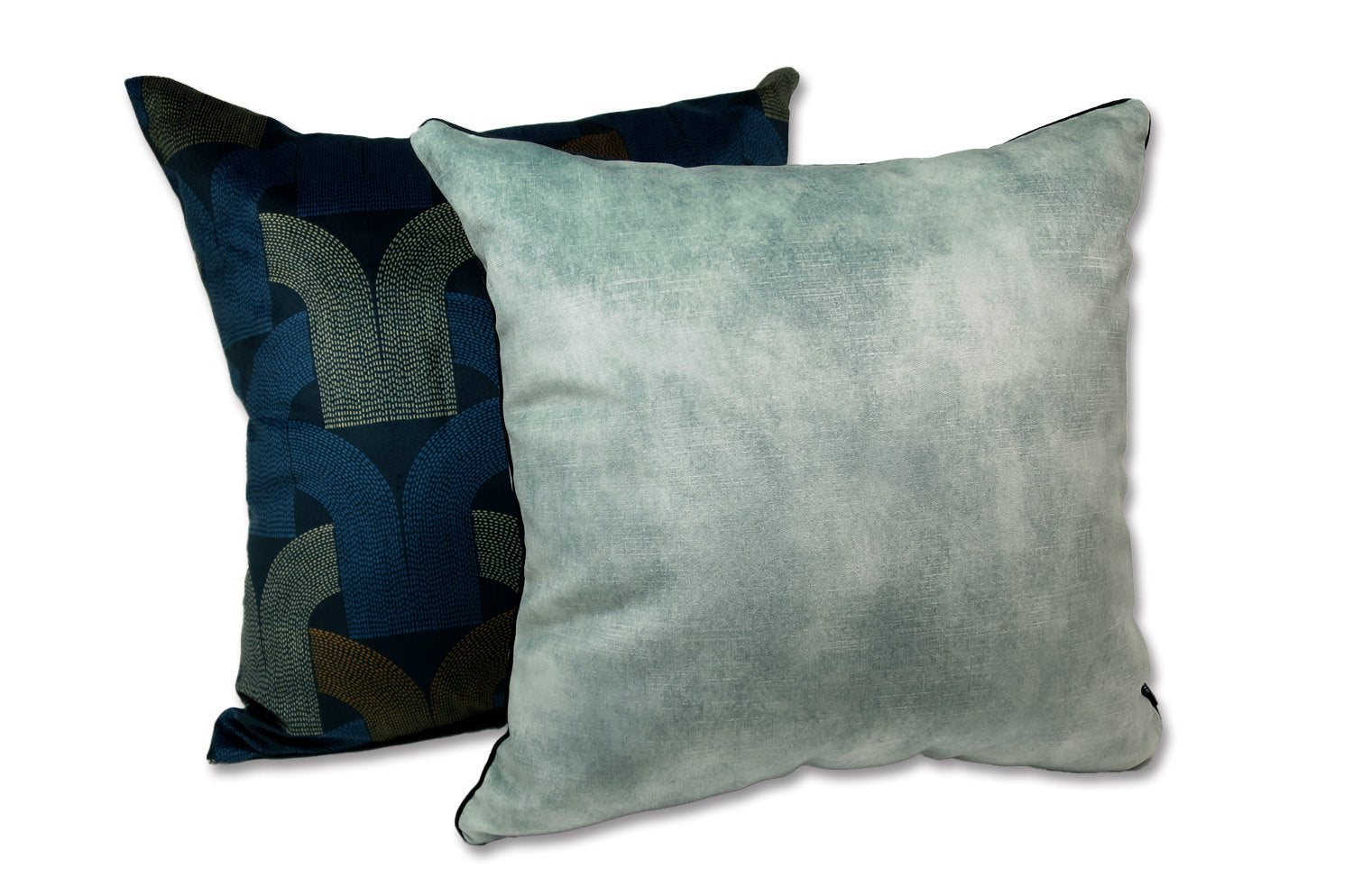 ニット・ベルベット クッションカバー (アクアグリーン) 40×40cm - HOUSE OF JAPAN Shop