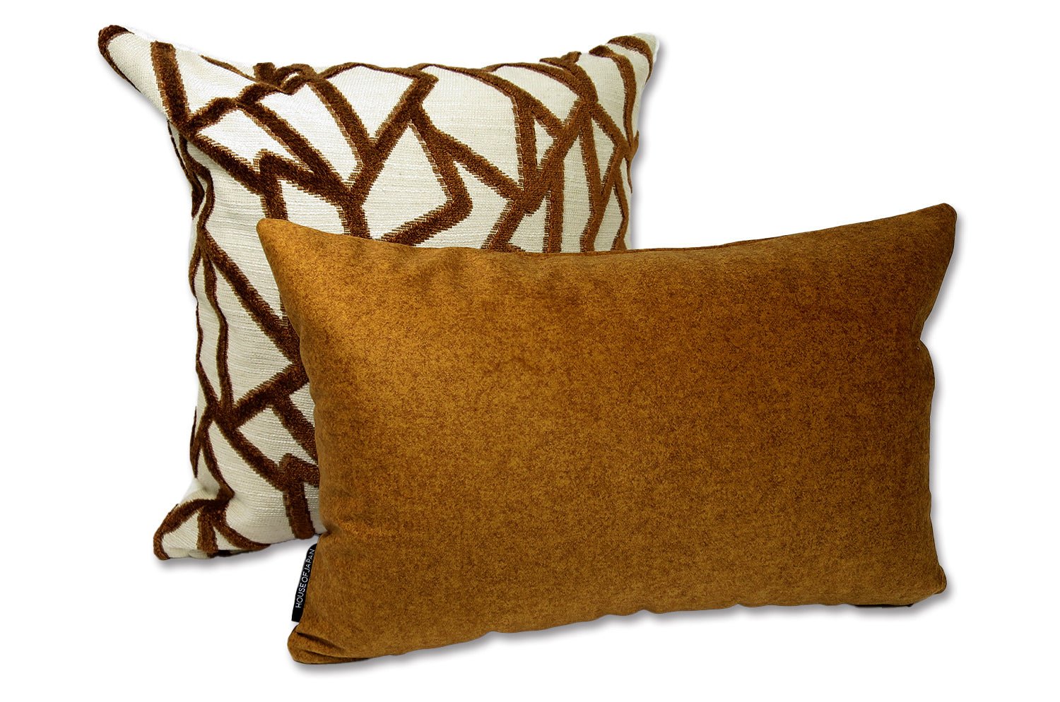 艶やかなベルベット調 撥水機能 ペット対応 クッションカバー(コニャック) 45×30cm 中材付 - HOUSE OF JAPAN Shop