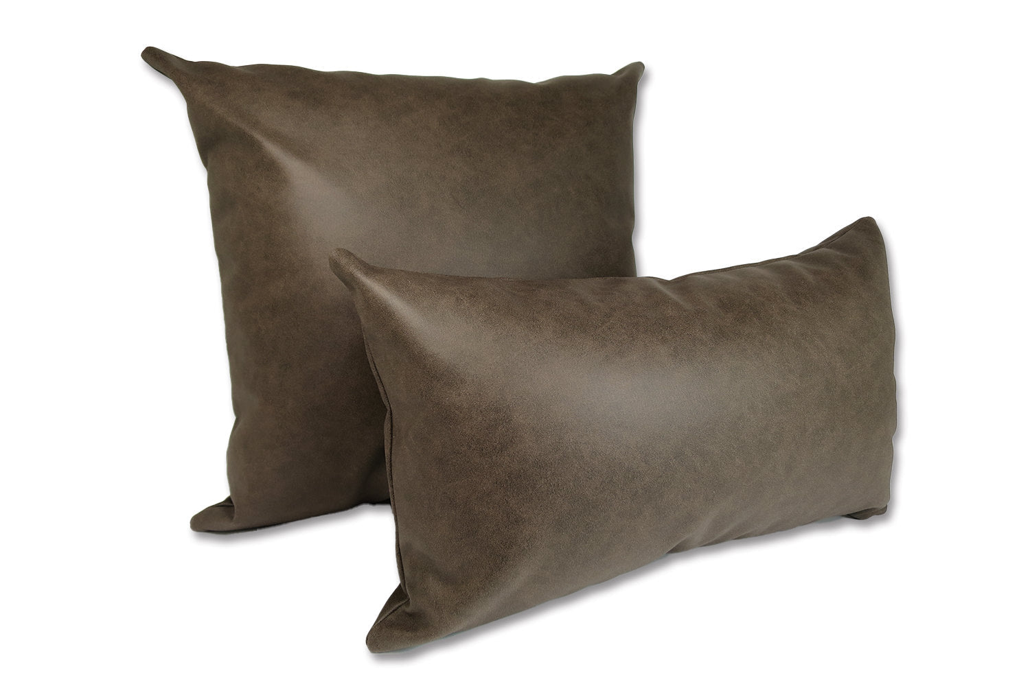 高級感 レザー調 セミマット ウォシャブル クッション (ダークブラウン) 50×30cm 中材付 - HOUSE OF JAPAN Shop