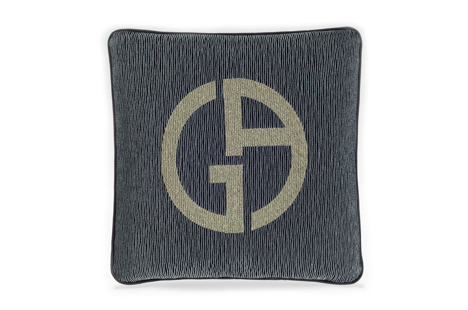 【海外取寄品】ARMANI/CASA JANETTE ジャネットクッション ANTHRACITE/SAGEGREEN 40×40cm フェザー 中材付 - HOUSE OF JAPAN Shop