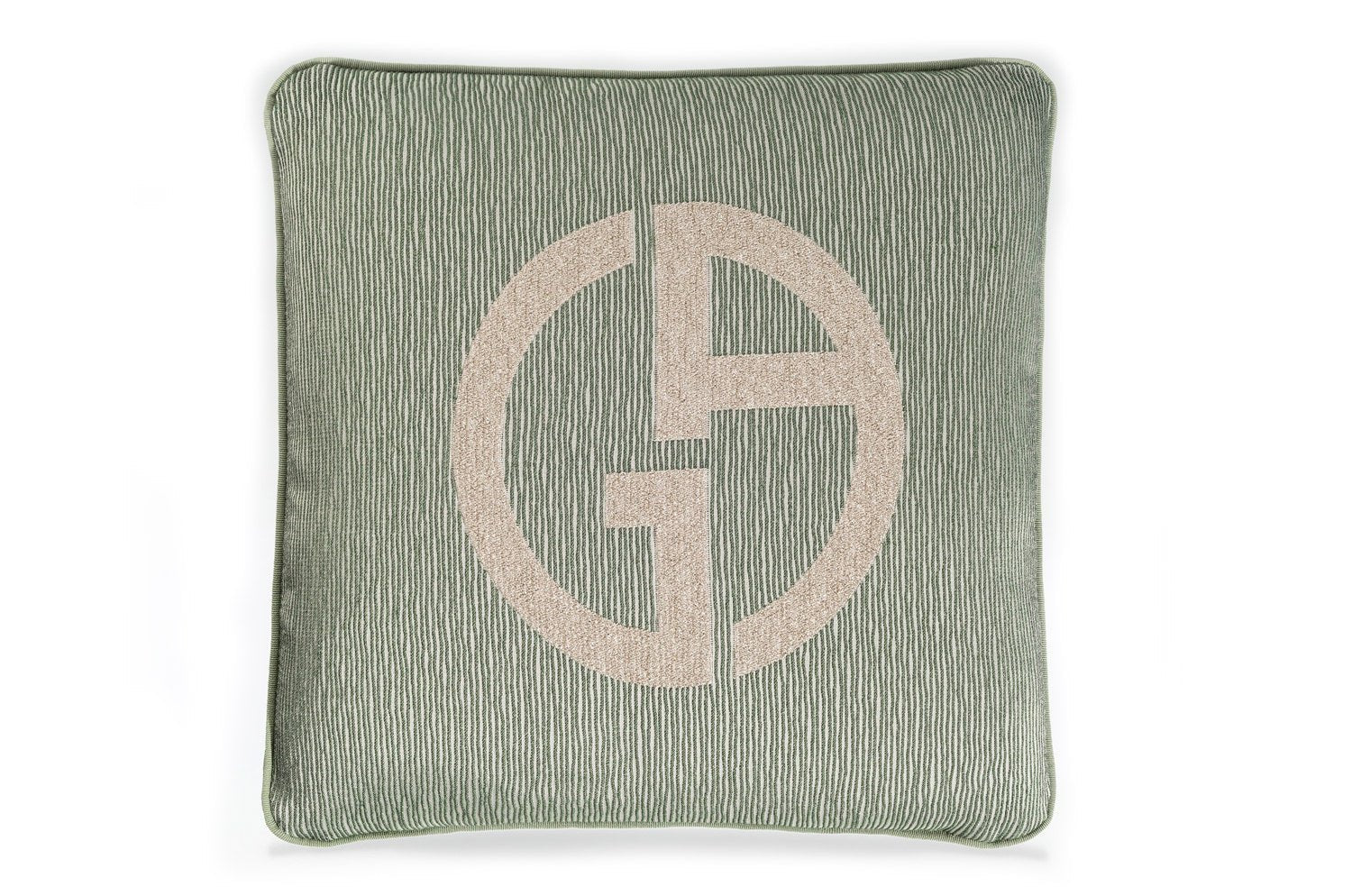 【海外取寄品】ARMANI/CASA JANETTE ジャネットクッション GREEN/PEARL 40×40cm フェザー 中材付 - HOUSE OF JAPAN Shop