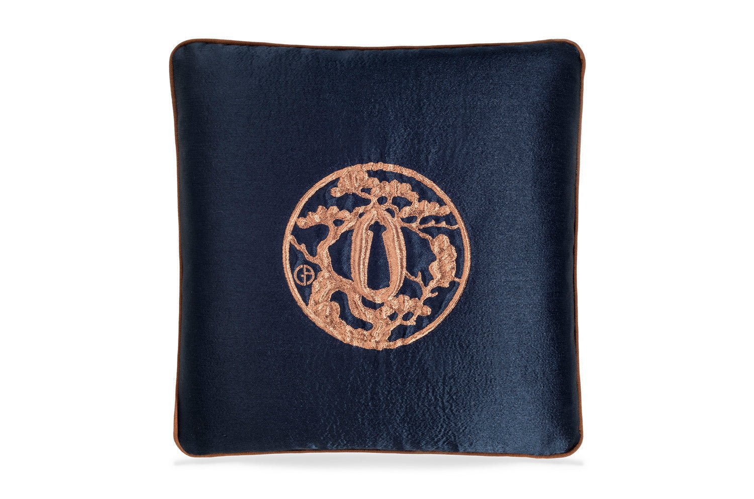 【海外取寄品】ARMANI/CASA JAPAN ジャパンクッション MIDNIGHT BLUE/TERRACOTTA 40×40cm フェザー中材付 - HOUSE OF JAPAN Shop