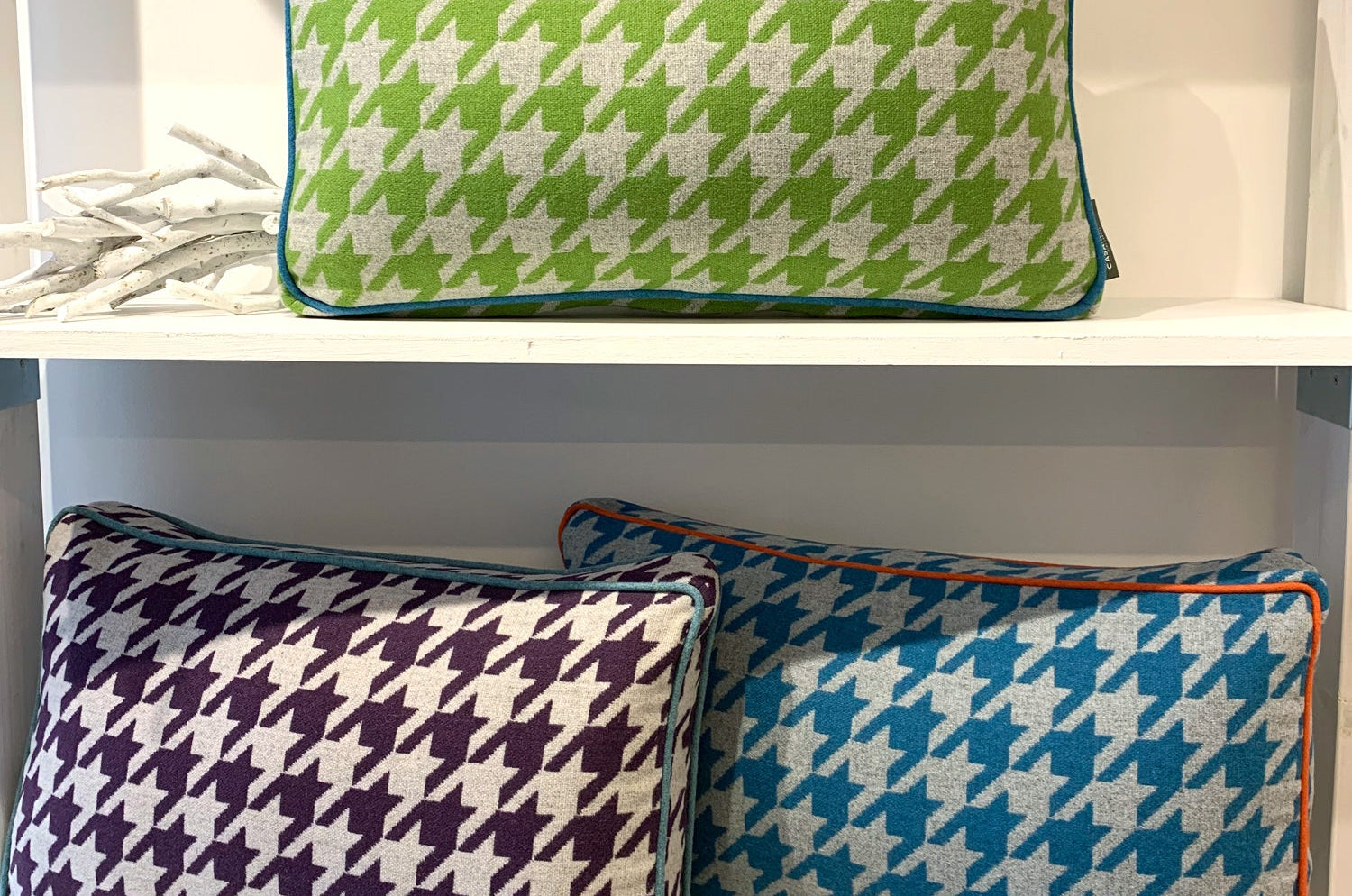 CASAMANCE(カサマンス)千鳥格子クッション ライムグリーン 50×30×5cm 中材付 - HOUSE OF JAPAN Shop