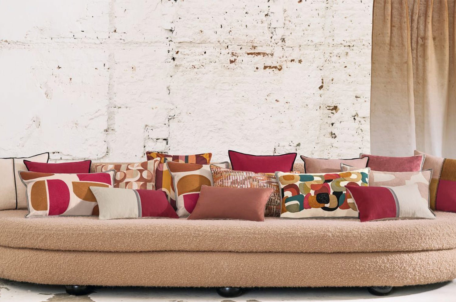 【海外取寄品】CASAMANCE ALLIANCE アリアンス クッションカバー(ローズ プードル) 45×45cm - HOUSE OF JAPAN Shop