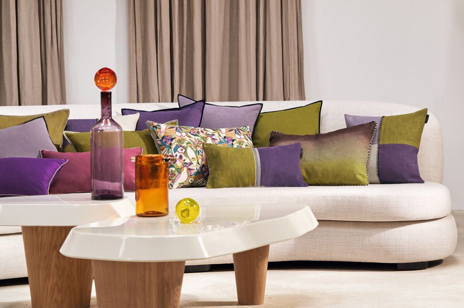 【海外取寄品】CASAMANCE BROOKS ブルックス クッション(プープル) 50×30cm 中材付 - HOUSE OF JAPAN Shop