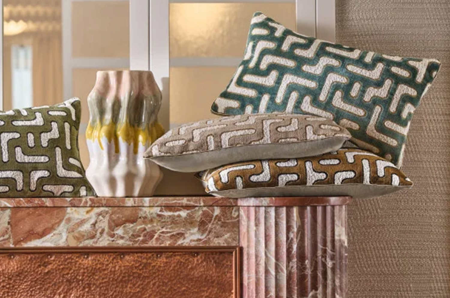 【海外取寄品】CASAMANCE BRYCE ブライス クッションカバー(Celadon) 50×30cm - HOUSE OF JAPAN Shop