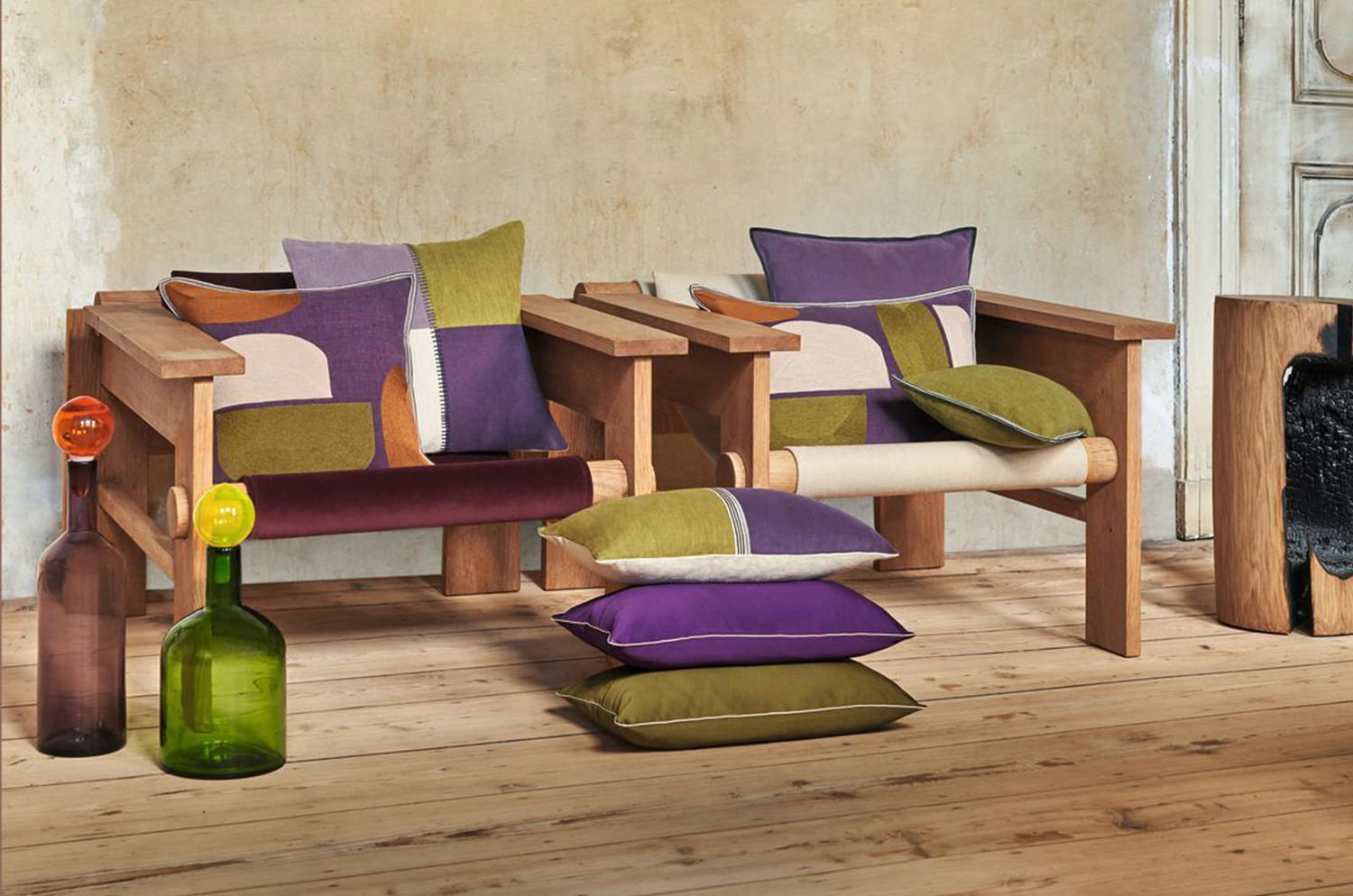 【海外取寄品】CASAMANCE CENTON サントン クッションカバー(プラリヌ ブルー カナール) 45×45cm - HOUSE OF JAPAN Shop