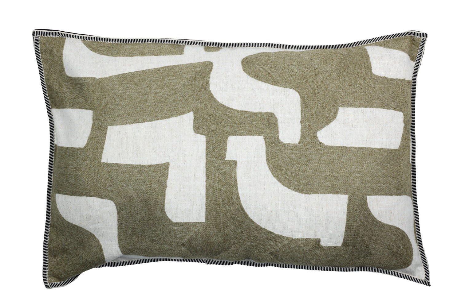 【海外取寄品】CASAMANCE ENTRELACS オントルラック クッション(カーキ) 60×40cm 中材付 - HOUSE OF JAPAN Shop