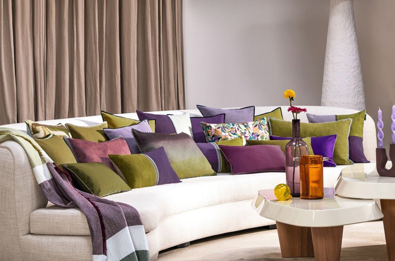 【海外取寄品】CASAMANCE GUETHARY ゲタリー クッション(オリーブ) 60×40cm 中材付 - HOUSE OF JAPAN Shop