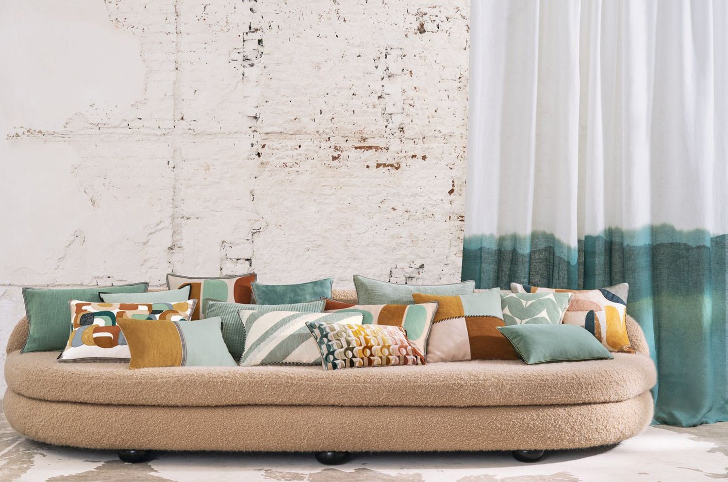 【海外取寄品】CASAMANCE HERBES FOLLES エルブ フォル クッションカバー(セラドン) 45×45cm - HOUSE OF JAPAN Shop