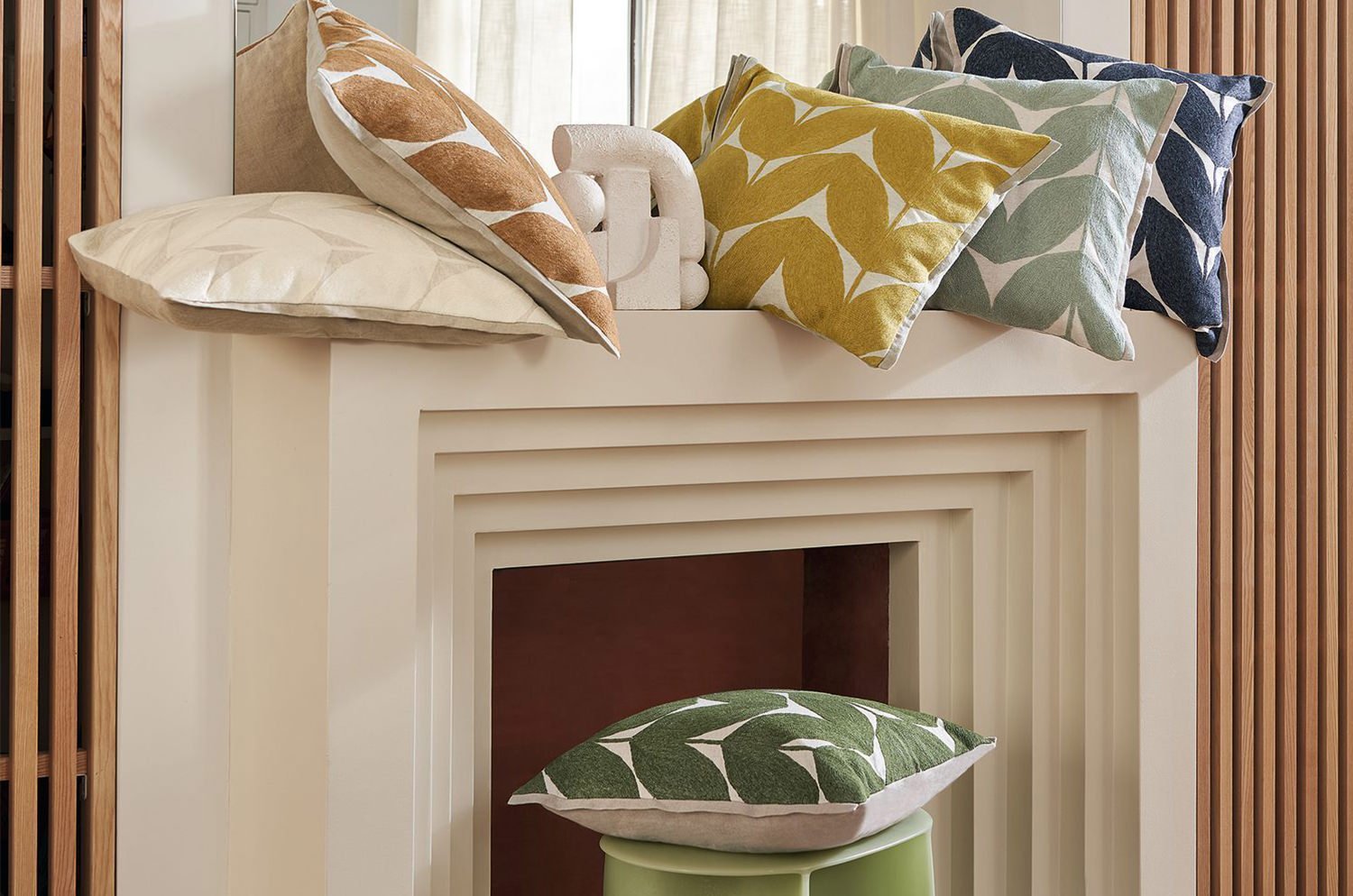 【海外取寄品】CASAMANCE HERBES FOLLES エルブ フォル クッションカバー(セラドン) 45×45cm - HOUSE OF JAPAN Shop