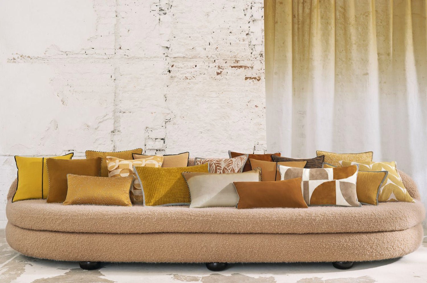 【海外取寄品】CASAMANCE HERBES FOLLES エルブ フォル クッションカバー(ムタール) 45×45cm - HOUSE OF JAPAN Shop