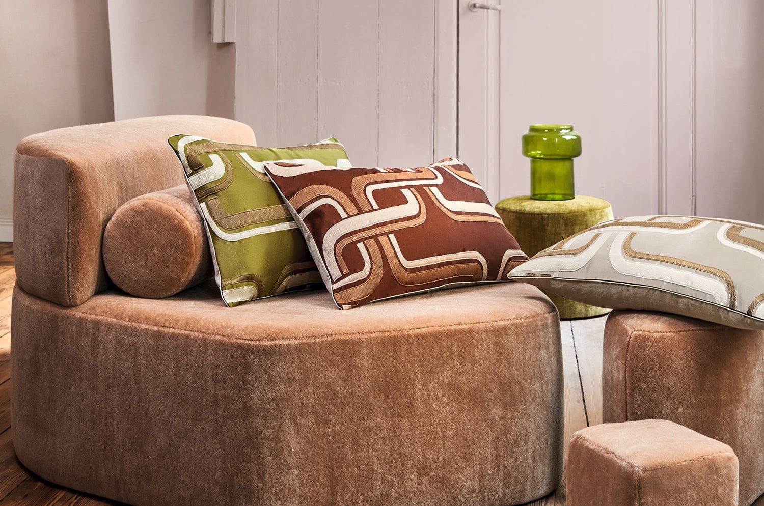 【海外取寄品】CASAMANCE LUMINESCENCE ルミヌソンス クッション(グレージュ) 60×40cm 中材付 - HOUSE OF JAPAN Shop