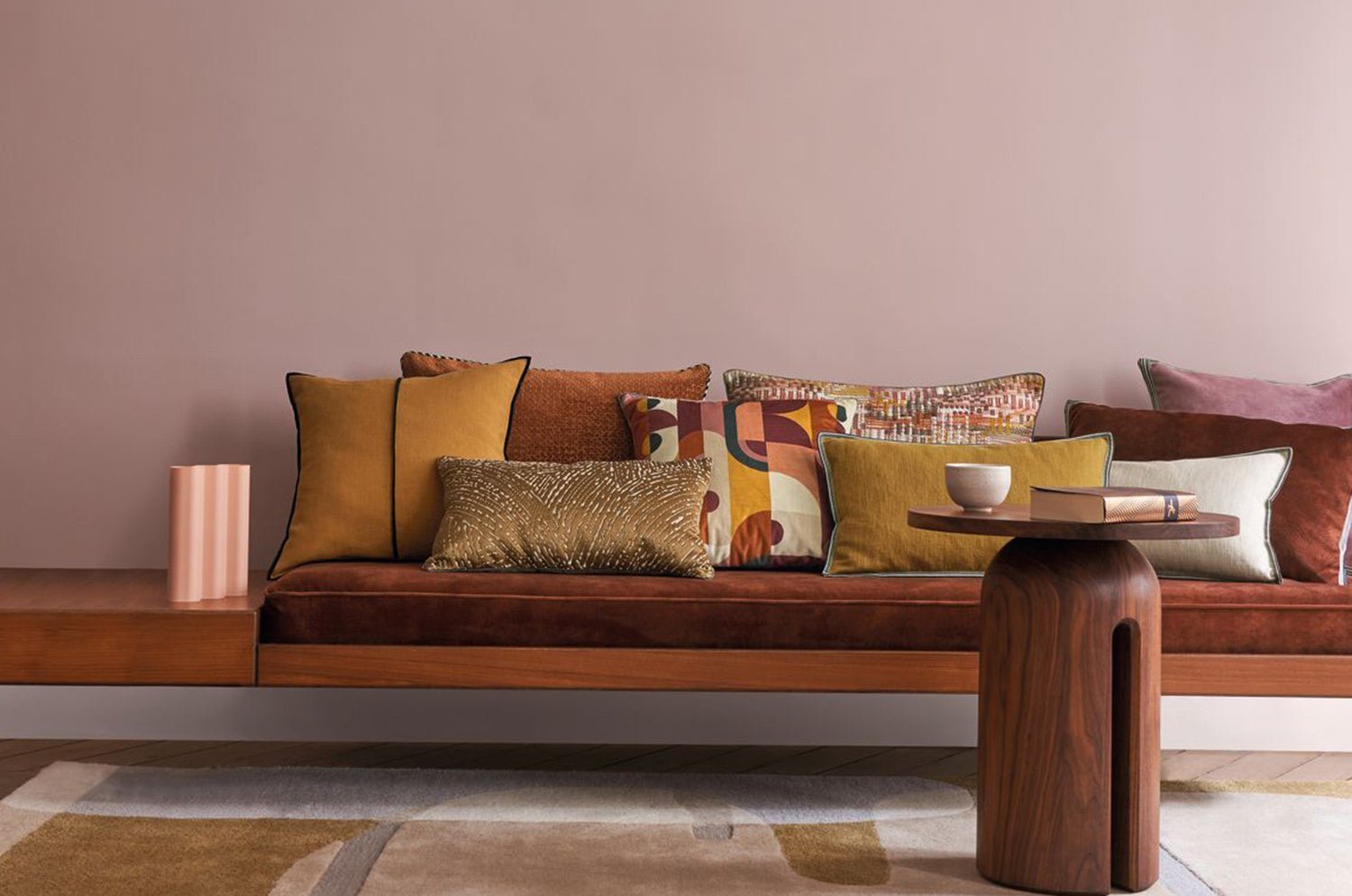 【海外取寄品】CASAMANCE POINT DE VUE ポワン ド ヴュ クッション(ブラッシュ オークル) 60×40cm 中材付 - HOUSE OF JAPAN Shop