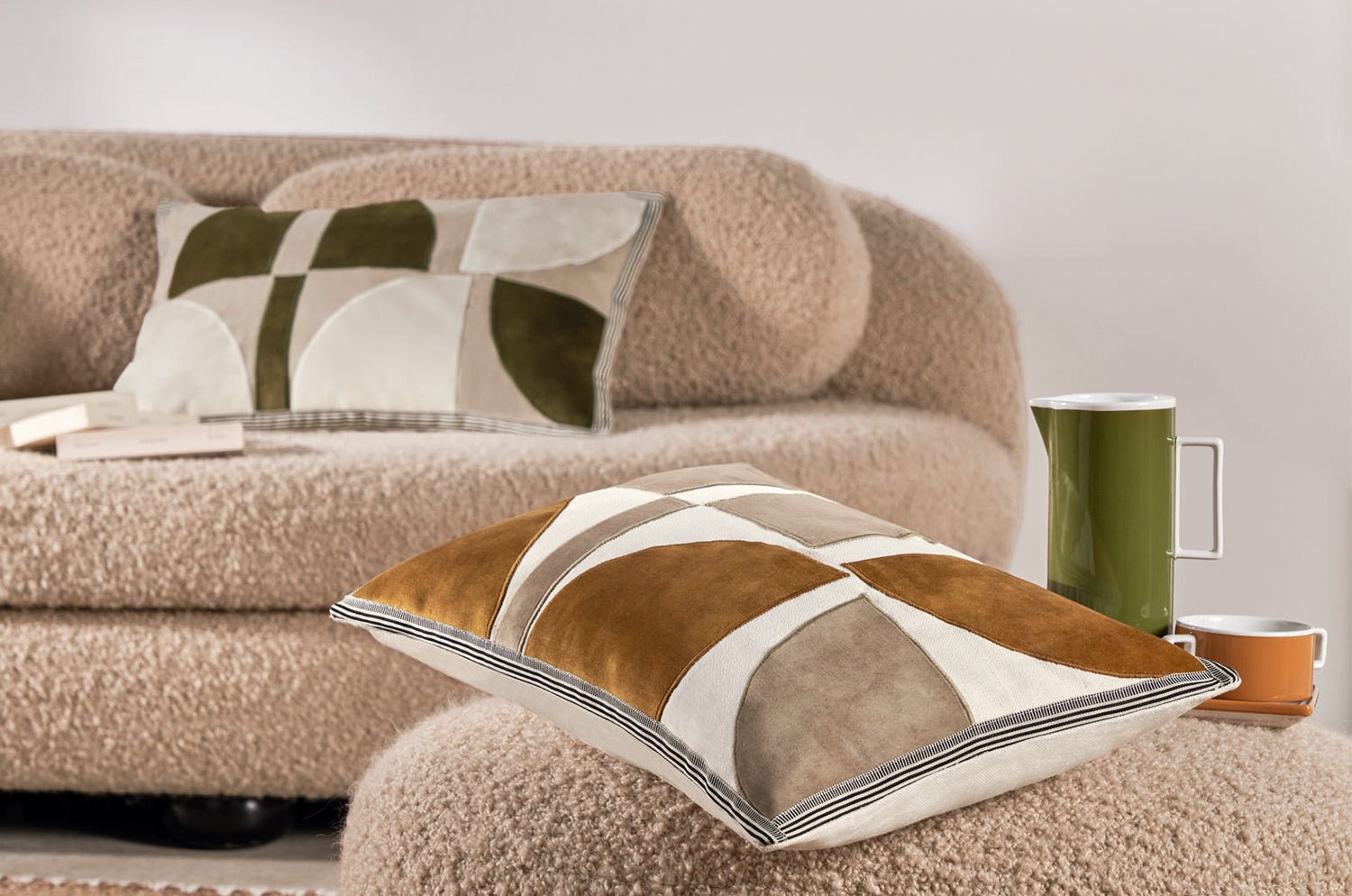 【海外取寄品】CASAMANCE RAITO レト クッション(ナクル キャメル) 60×40cm 中材付 - HOUSE OF JAPAN Shop