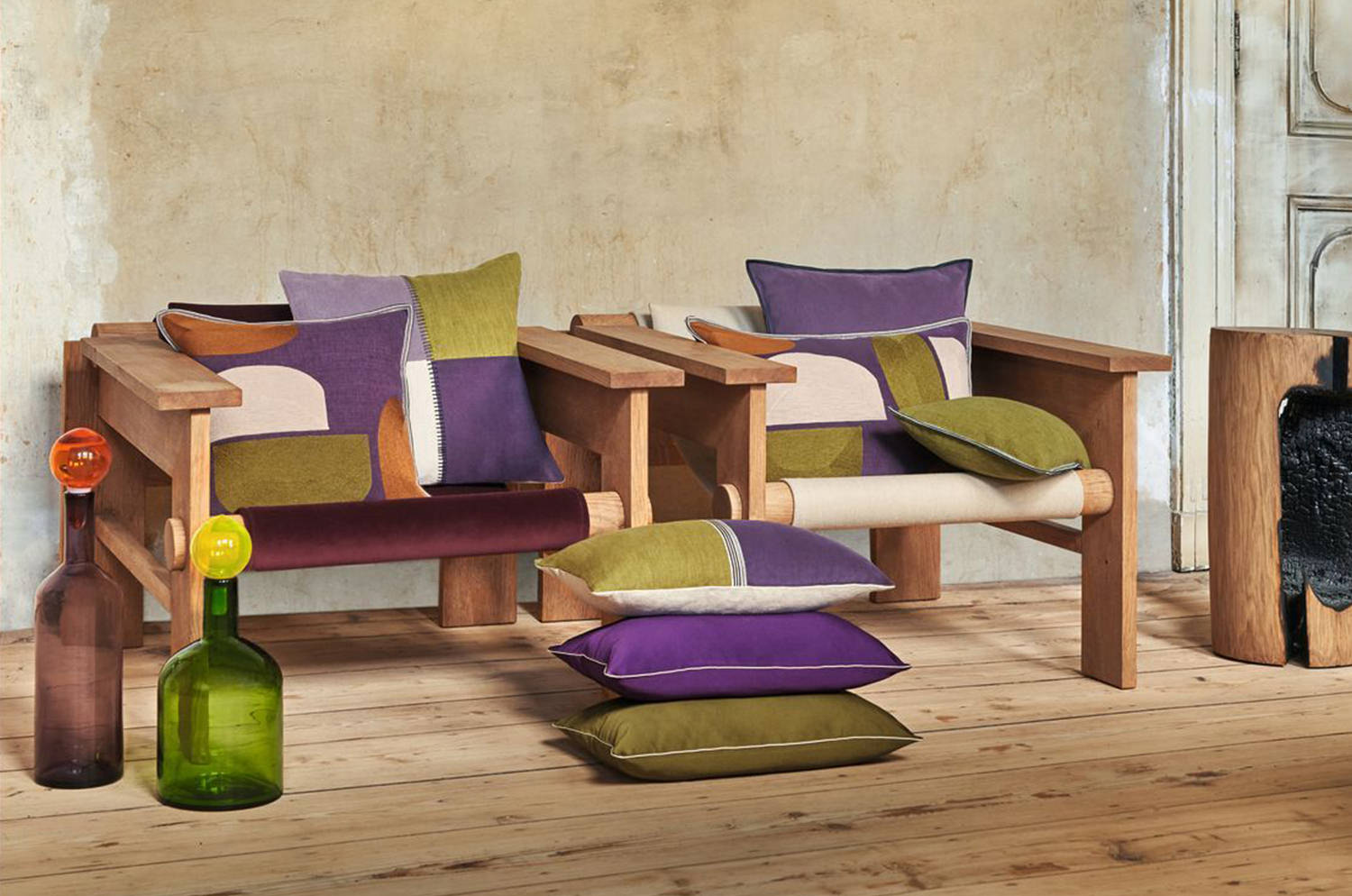 【海外取寄品】CASAMANCE RIME リム クッション(ナクル テール ド シエンヌ) 50×30cm 中材付 - HOUSE OF JAPAN Shop