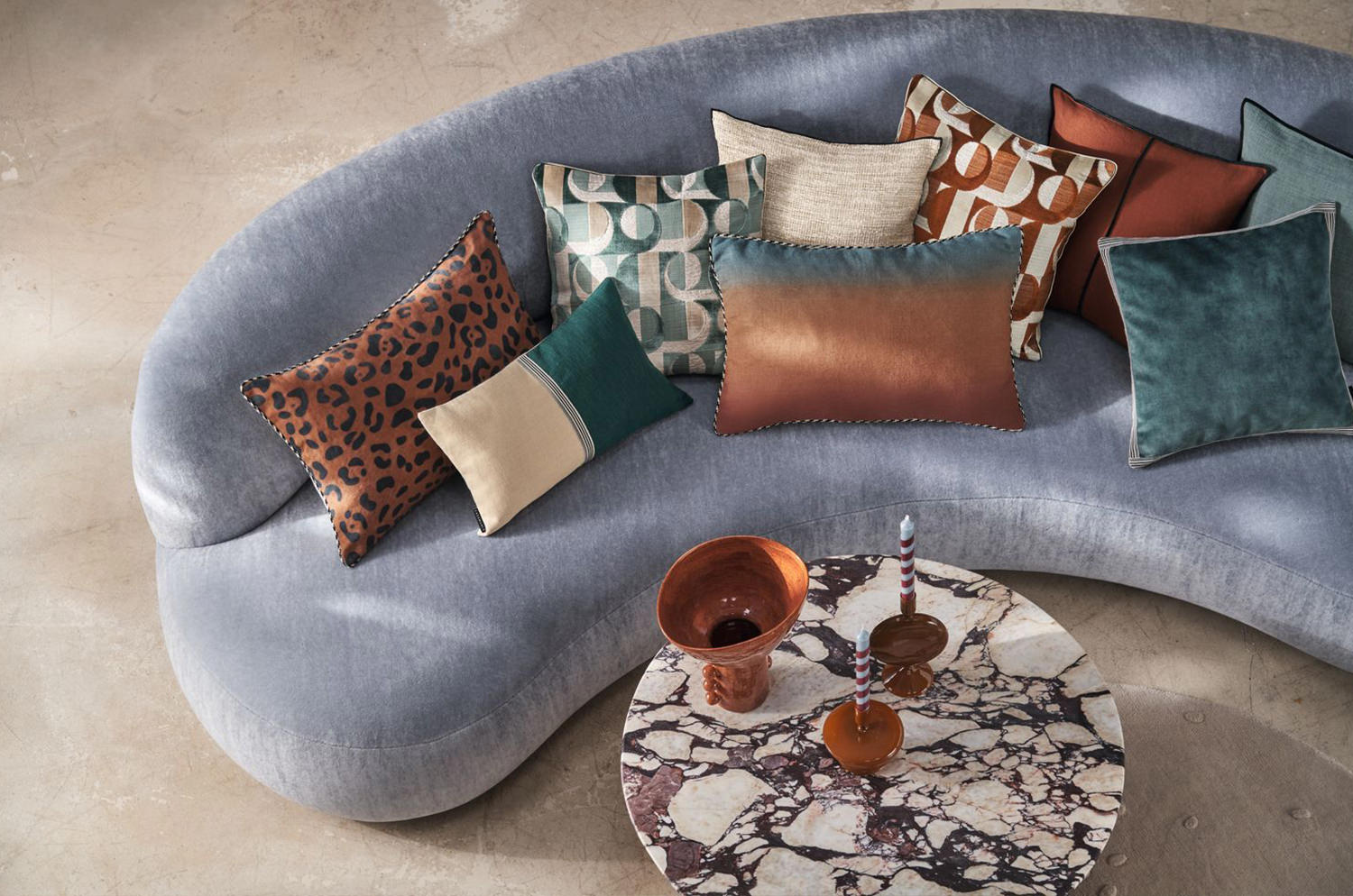 【海外取寄品】CASAMANCE RIME リム クッション(ナクル テール ド シエンヌ) 50×30cm 中材付 - HOUSE OF JAPAN Shop