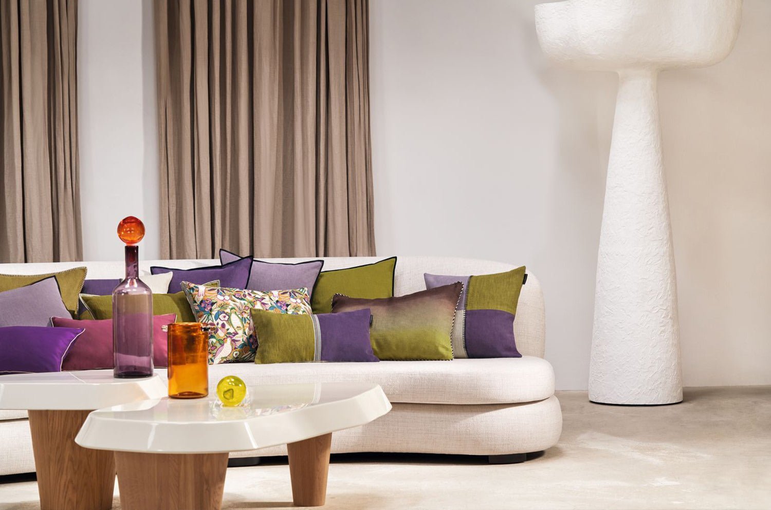 【海外取寄品】CASAMANCE RIME リム クッション(プラリヌ ブルー カナール) 50×30cm 中材付 - HOUSE OF JAPAN Shop