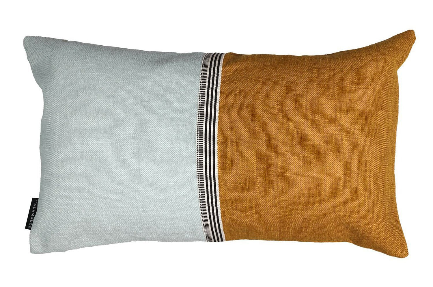 【海外取寄品】CASAMANCE RIME リム クッション(ヴェール ド グリ オークル) 50×30cm 中材付 - HOUSE OF JAPAN Shop