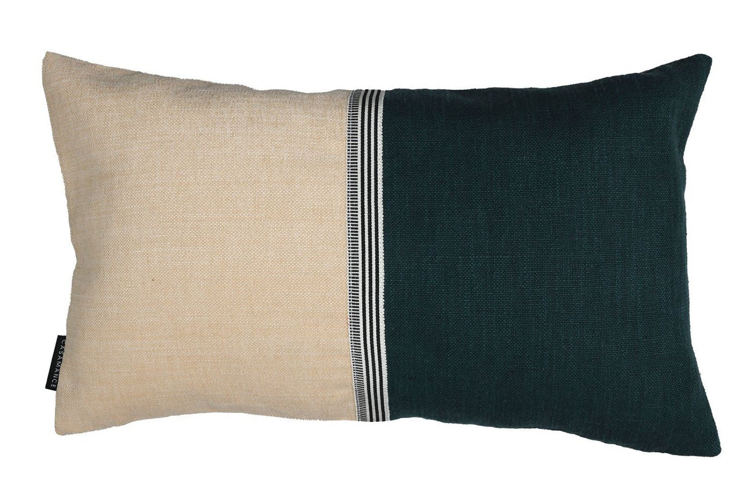 【海外取寄品】CASAMANCE RIME リム クッション(プラリヌ ブルー カナール) 50×30cm 中材付 - HOUSE OF JAPAN Shop