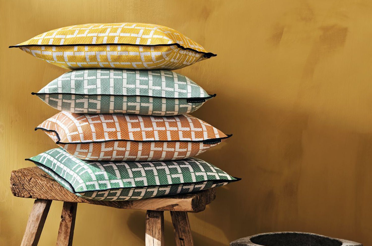 【海外取寄品】CASAMANCE RUFOLO ルフォロ クッションカバー(ジョヌ) 45×45cm - HOUSE OF JAPAN Shop