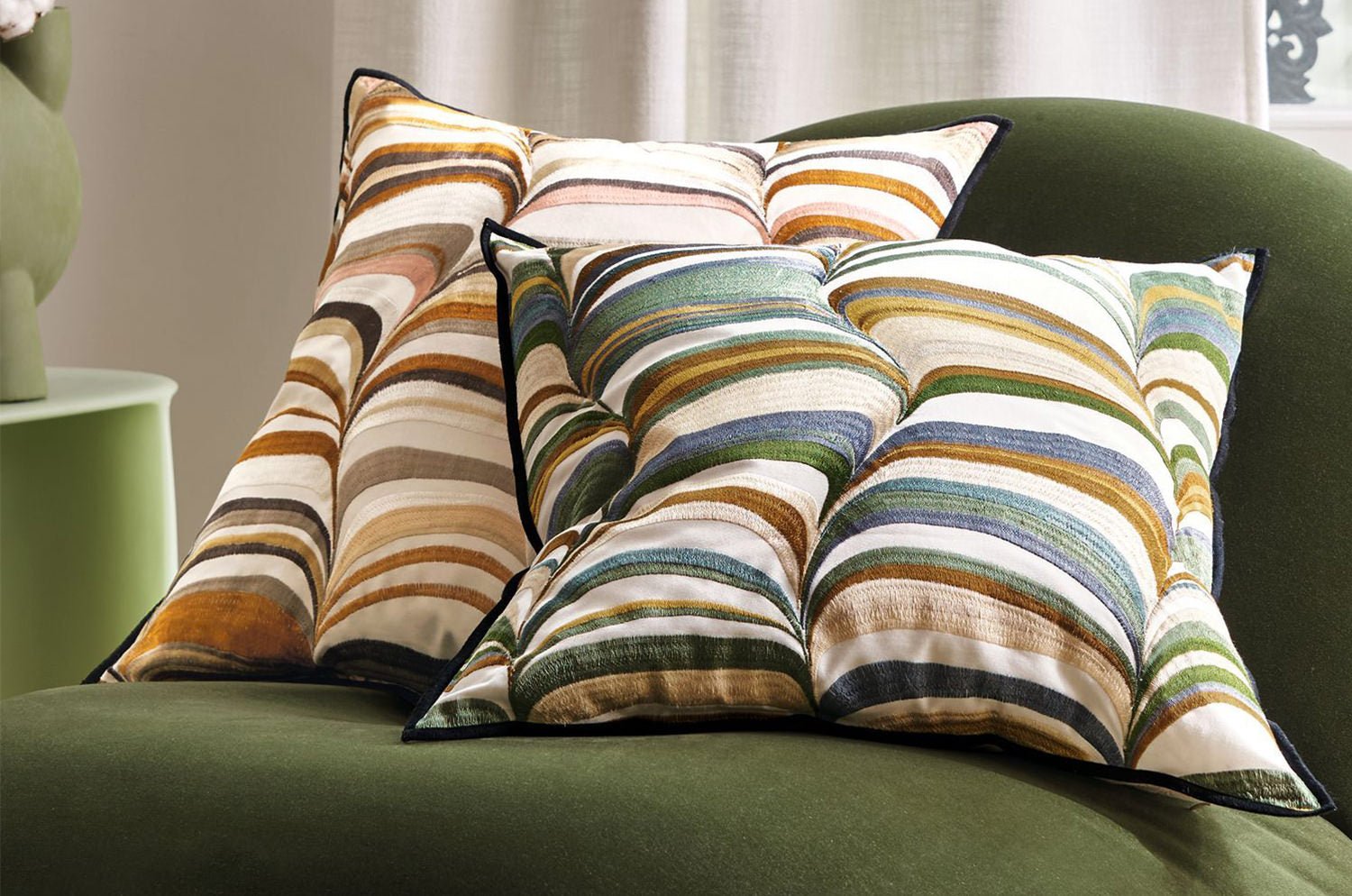 【海外取寄品】CASAMANCE STRATES ストラテス クッションカバー(アンブル ローズ プードル) 45×45cm - HOUSE OF JAPAN Shop