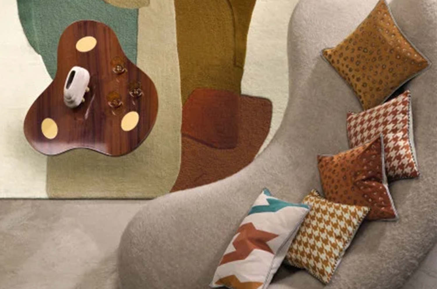【海外取寄品】CASAMANCE TRIPTYQUE トリプティーク クッションカバー(Blush ocre) 60×40cm - HOUSE OF JAPAN Shop