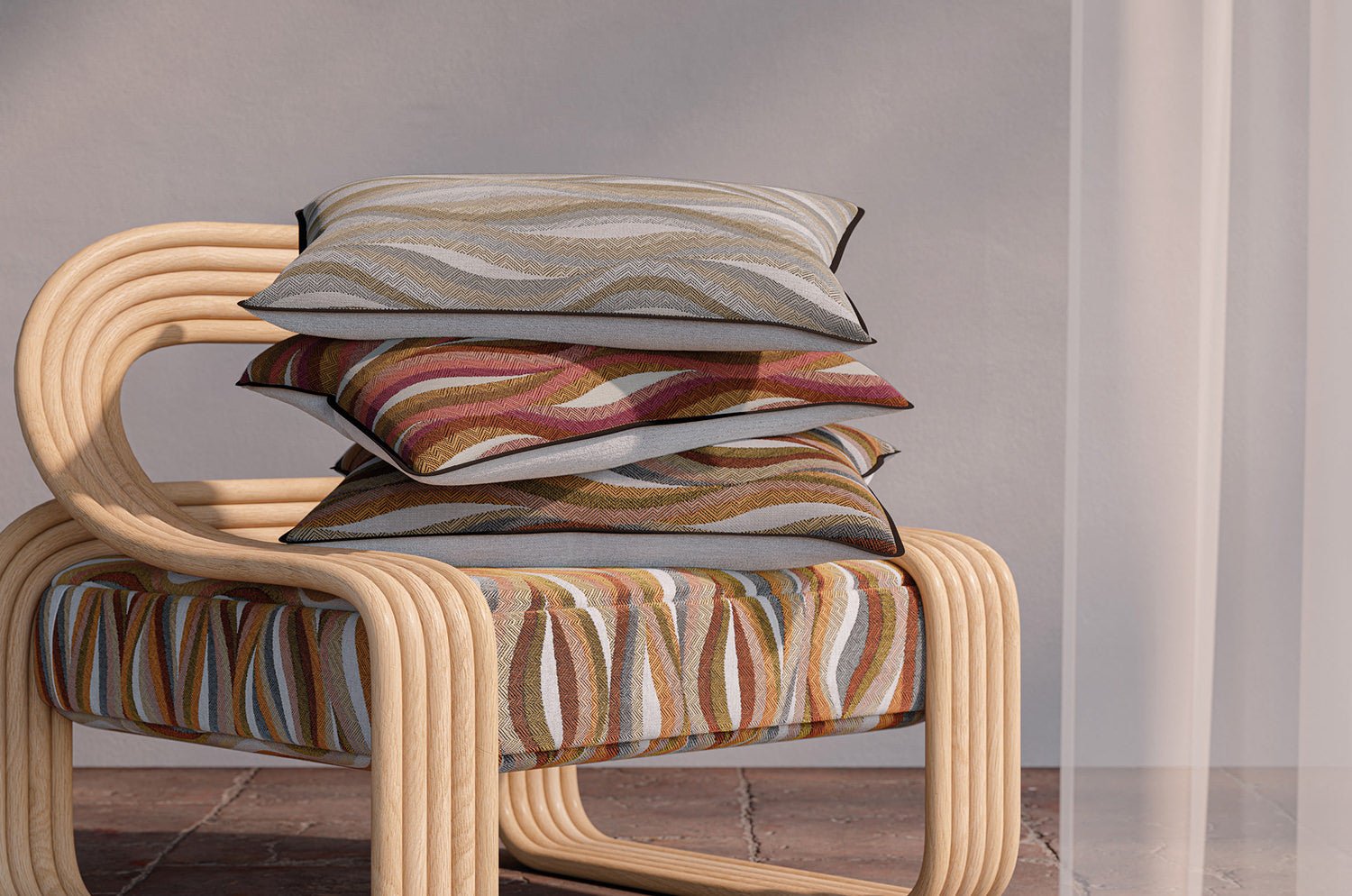 【海外取寄品】CASAMANCE WEST BAY ウエストベイ クッション(ベージュ グリ) 60×40cm 中材付 - HOUSE OF JAPAN Shop