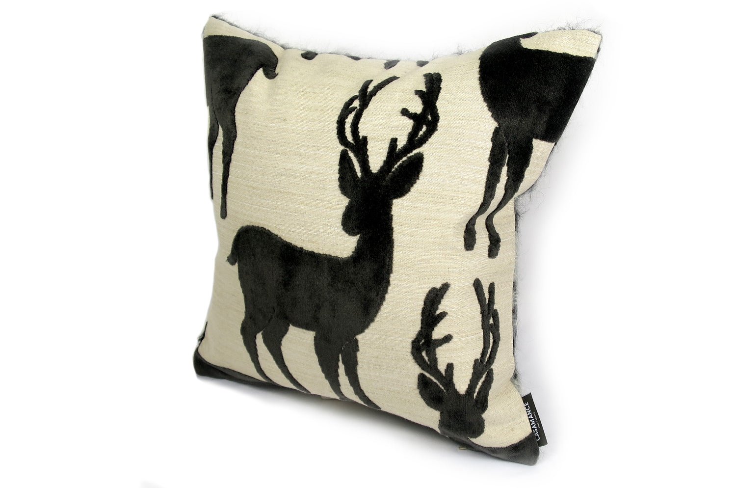 CASAMANCE(カサマンス)LAS NIEVES トナカイクッションカバー NO.91 チャコール40×40cm - HOUSE OF JAPAN Shop