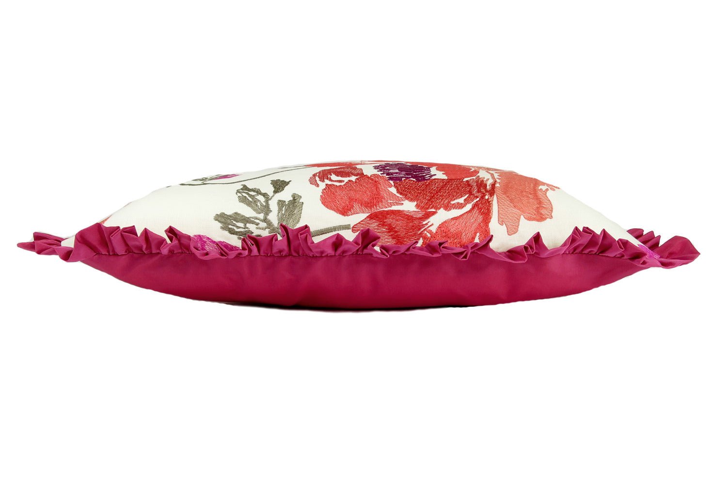 CASAMANCE(カサマンス)Lombok フリル刺繍クッション No.03 53×30cm 中材付 - HOUSE OF JAPAN Shop