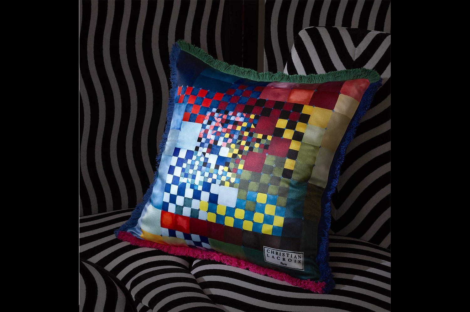 【海外取寄品】Christian Lacroix Color Games Mosaique Cushion カラーゲーム モザイク クッションカバー 50×50cm - HOUSE OF JAPAN Shop