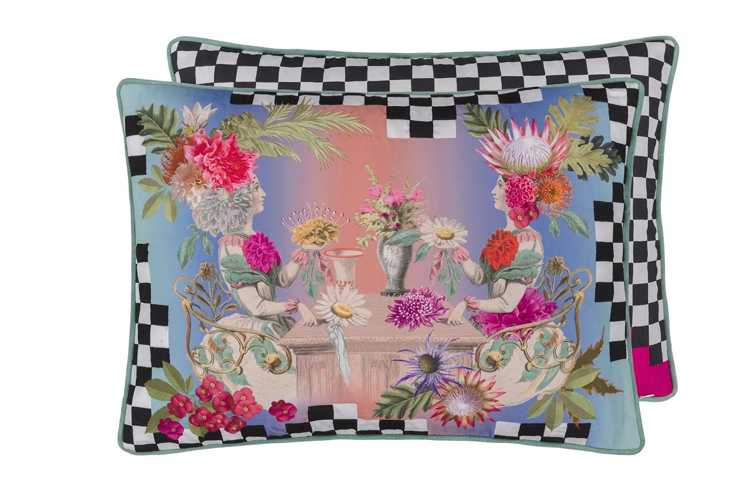 【海外取寄品】Christian Lacroix Fleurs Jumelles Mosaique フルール ジュメル モザイク クッション 60×45cm 中材付 - HOUSE OF JAPAN Shop