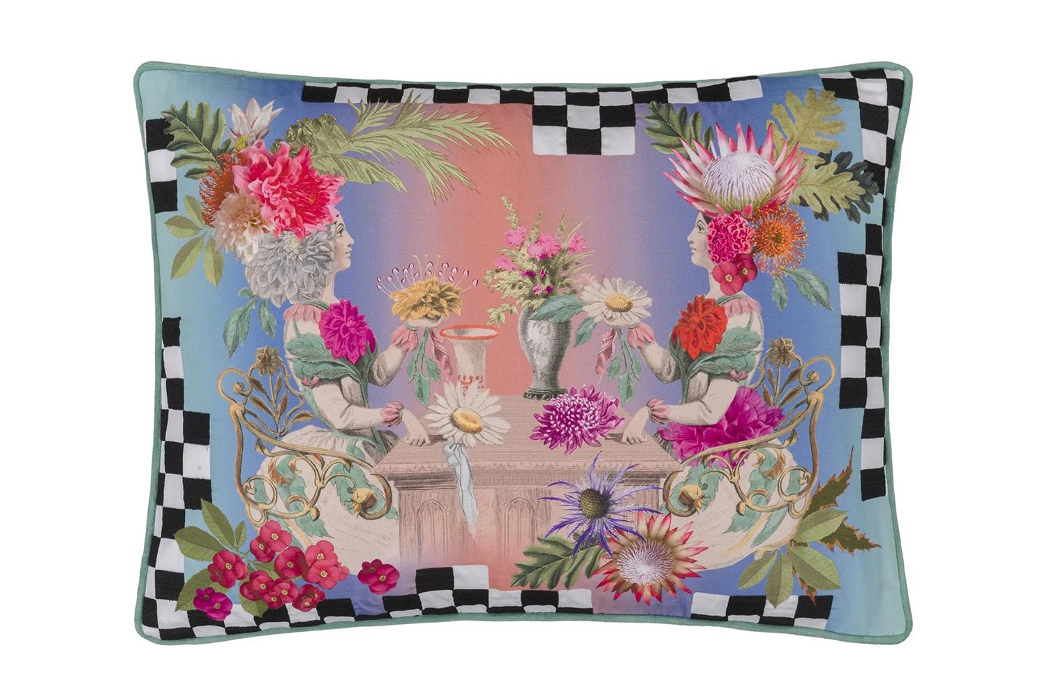 【海外取寄品】Christian Lacroix Fleurs Jumelles Mosaique フルール ジュメル モザイク クッション 60×45cm 中材付 - HOUSE OF JAPAN Shop