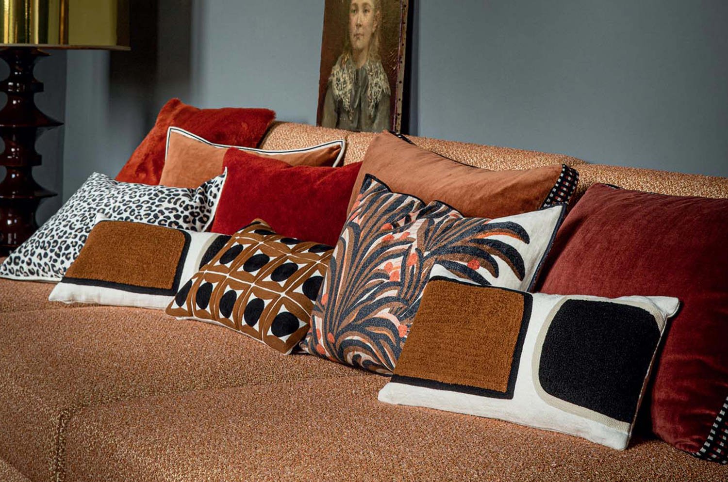 【海外取寄品】ELITIS(エリティス) Broceliande クッション(Tabac) 50x25cm 中材付 - HOUSE OF JAPAN Shop