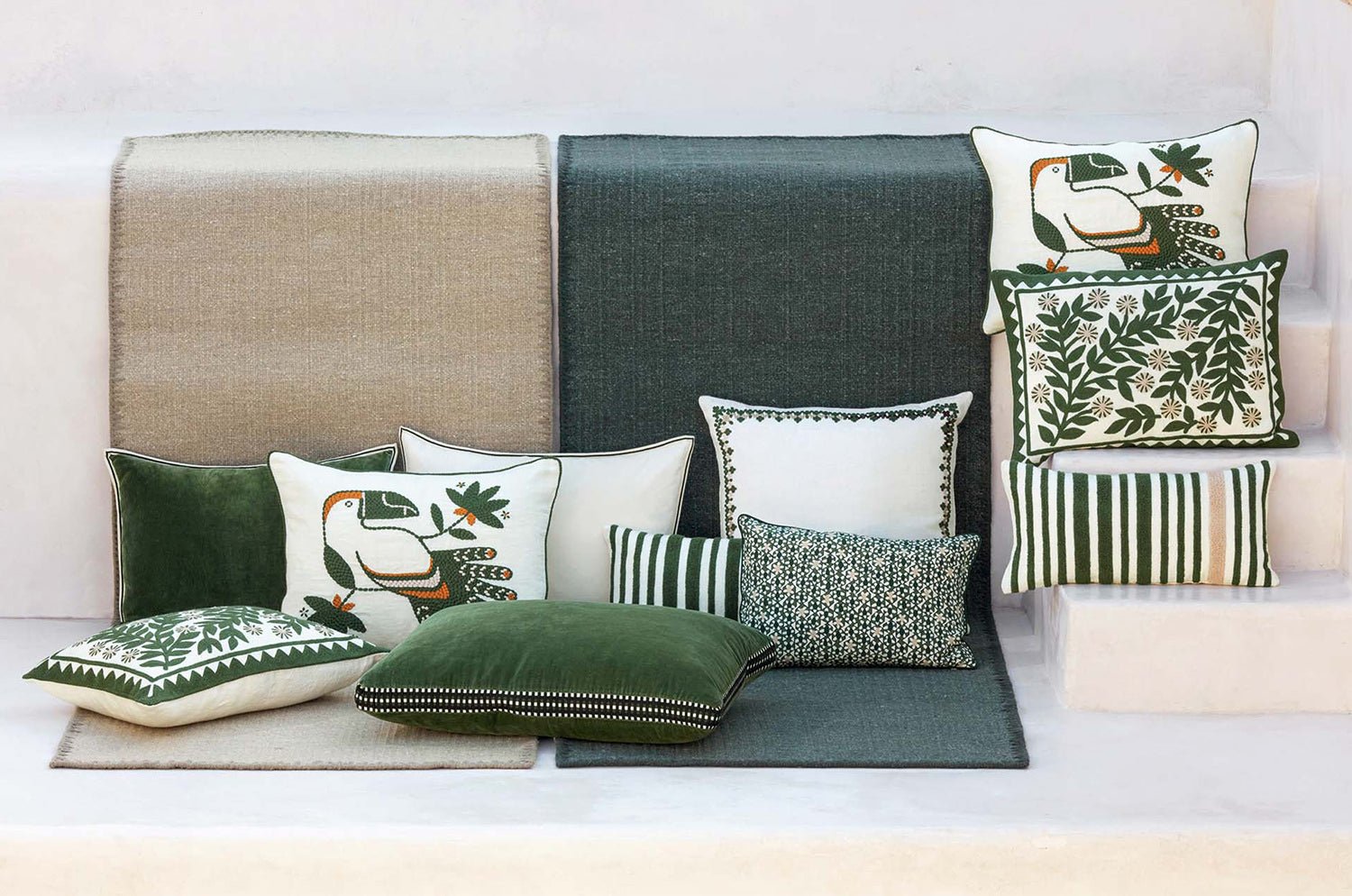 【海外取寄品】ELITIS(エリティス) Monterrey クッション(Figuier) 50x25cm 中材付 - HOUSE OF JAPAN Shop