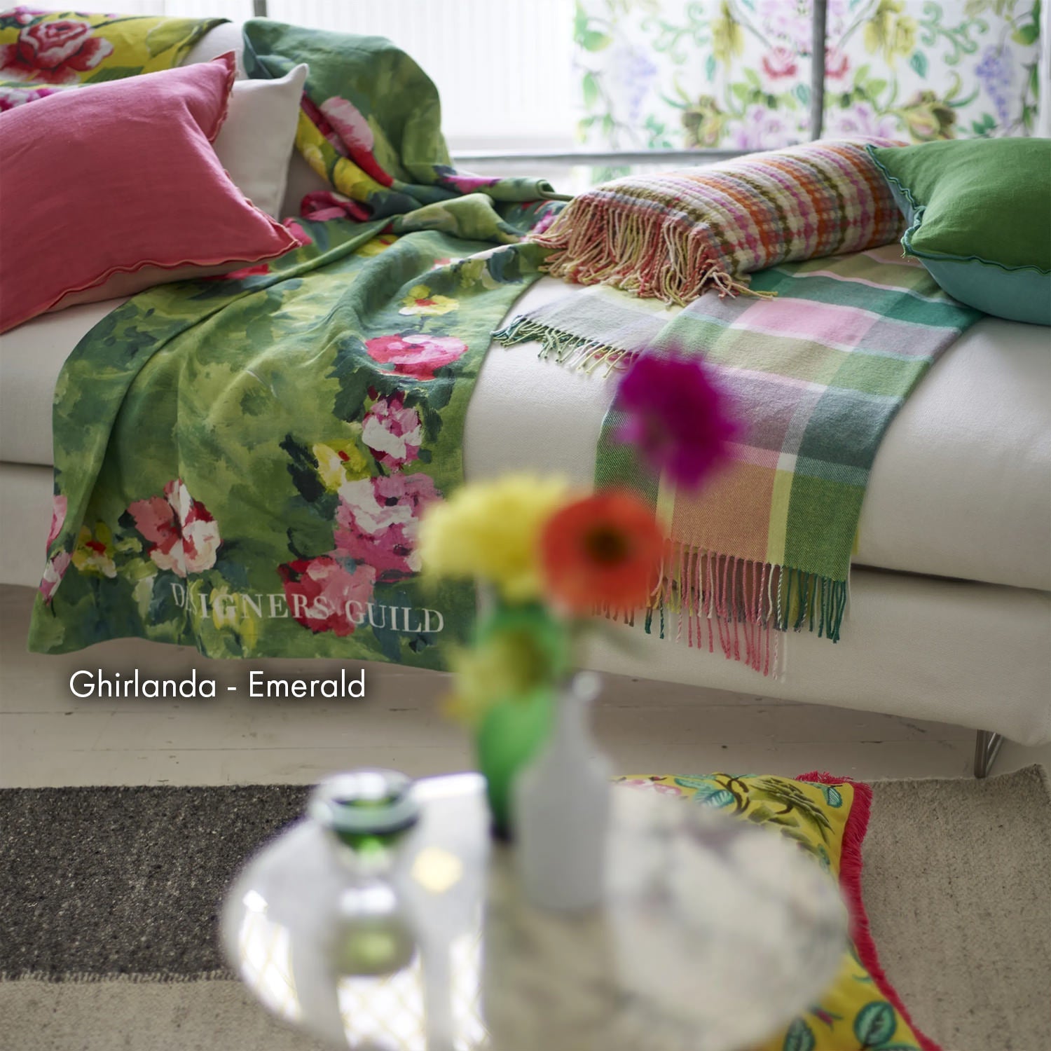 Ghirlanda Emerald Throw ギランダ エメラルド スロー|Designers Guild(デザイナーズギルド) - HOUSE OF JAPAN Shop