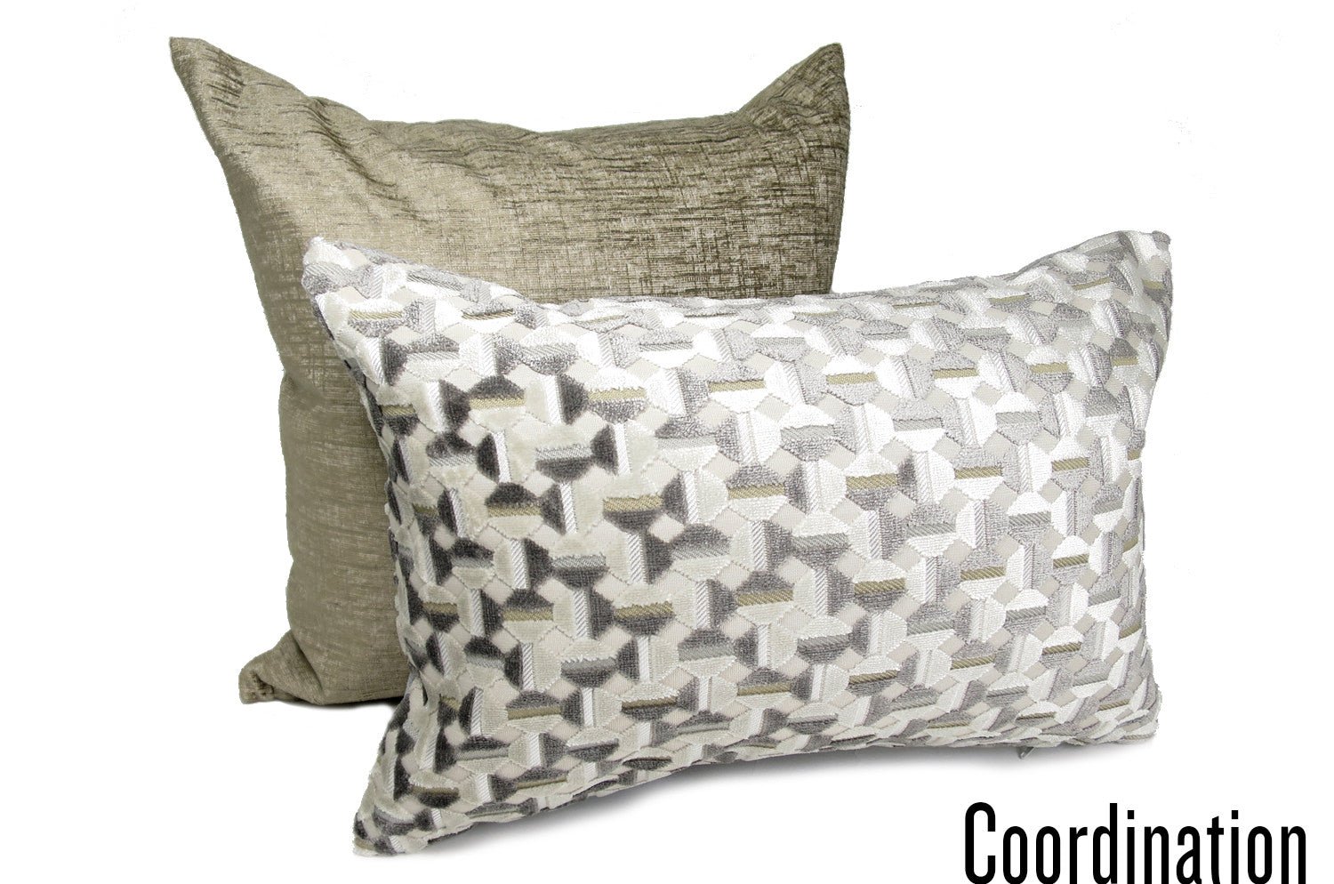 La Lumière ルミエール ジャカードベルベットクッション ナチュラルグレージュ 45×30cm 中材付 - HOUSE OF JAPAN Shop