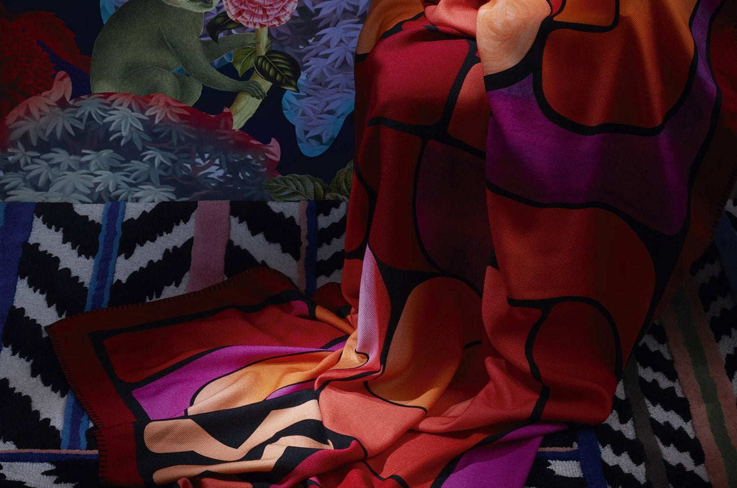 Lacroix Graphe Magenta Throw ラクロワ グラフ マジェンタ スロー|Christian Lacroix(クリスチャンラクロワ) - HOUSE OF JAPAN Shop