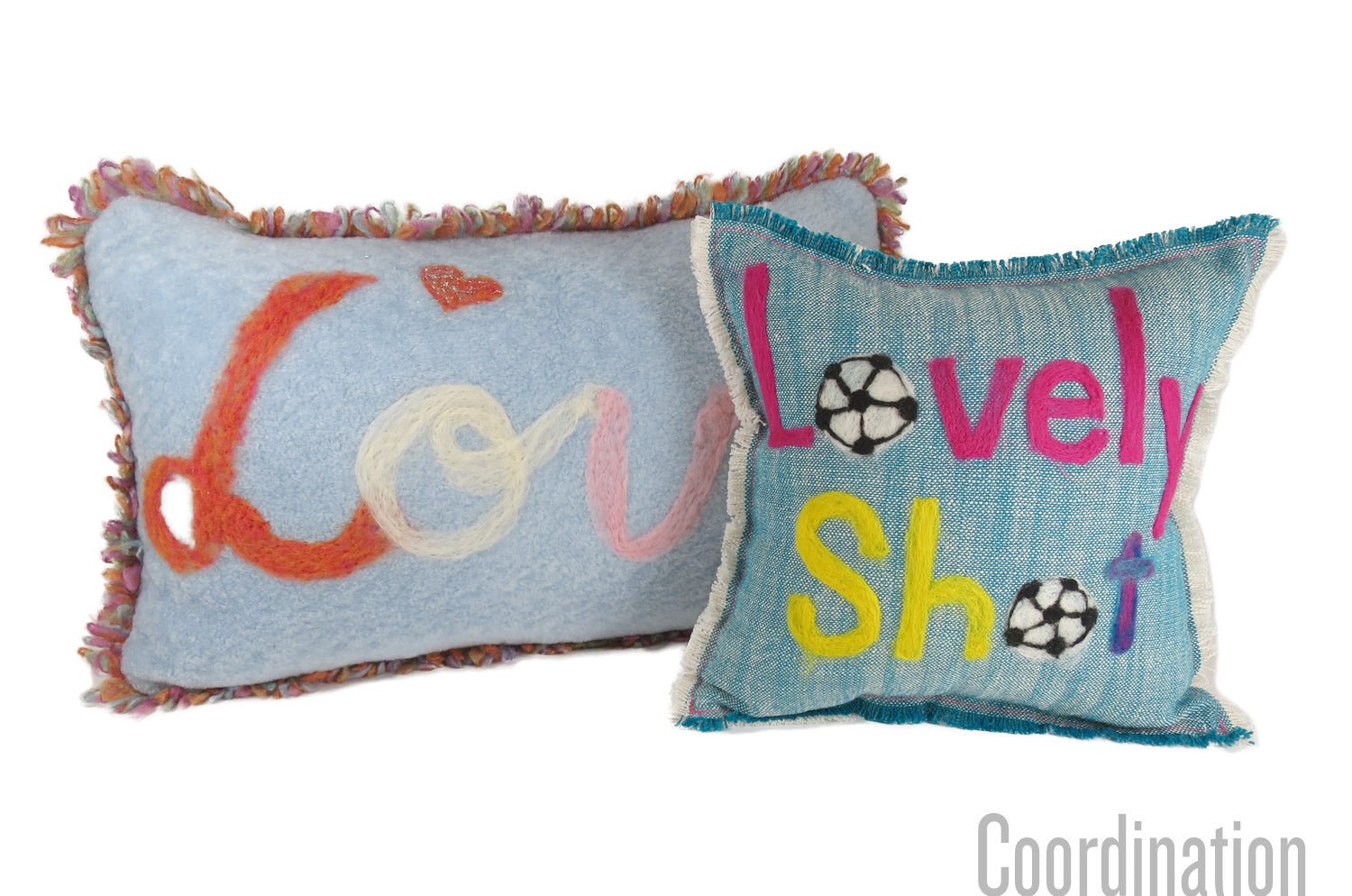 癒されレタードメッセージフリースクッション LOVE ハンドメイド 55(59)cm×33(37)cm 中材付 - HOUSE OF JAPAN Shop