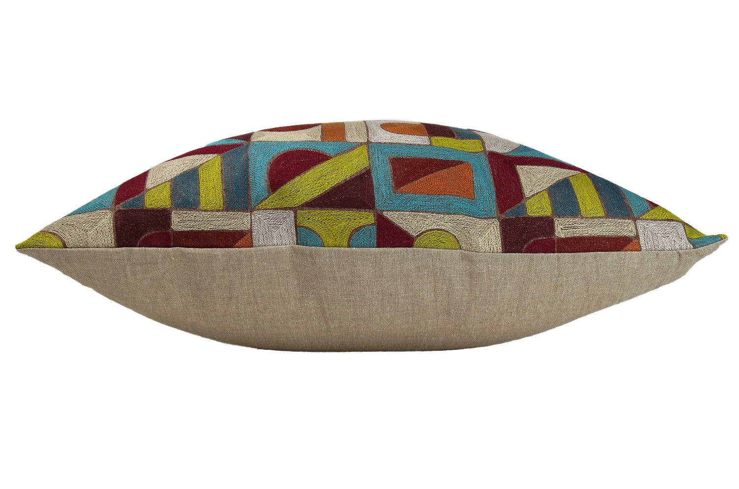 The Alexandrie アレクサンドリー フレンチ総刺繍 リネン混クッション(Beige)60×60cm 中材付 - HOUSE OF JAPAN Shop