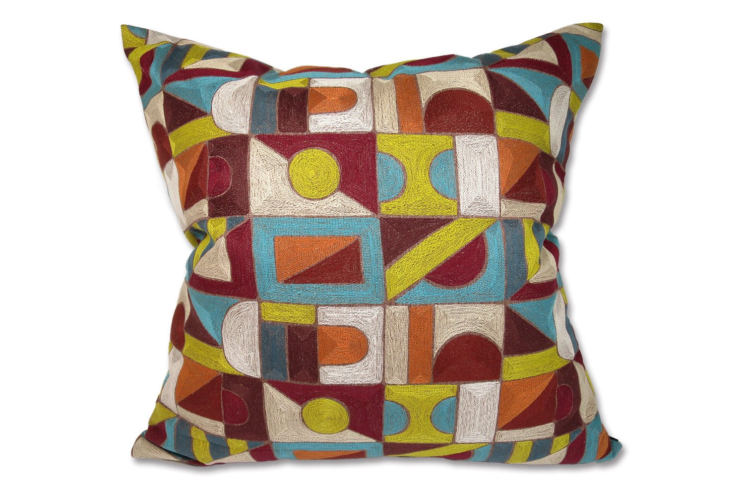 The Alexandrie アレクサンドリー フレンチ総刺繍 リネン混クッション(Beige)60×60cm 中材付 - HOUSE OF JAPAN Shop