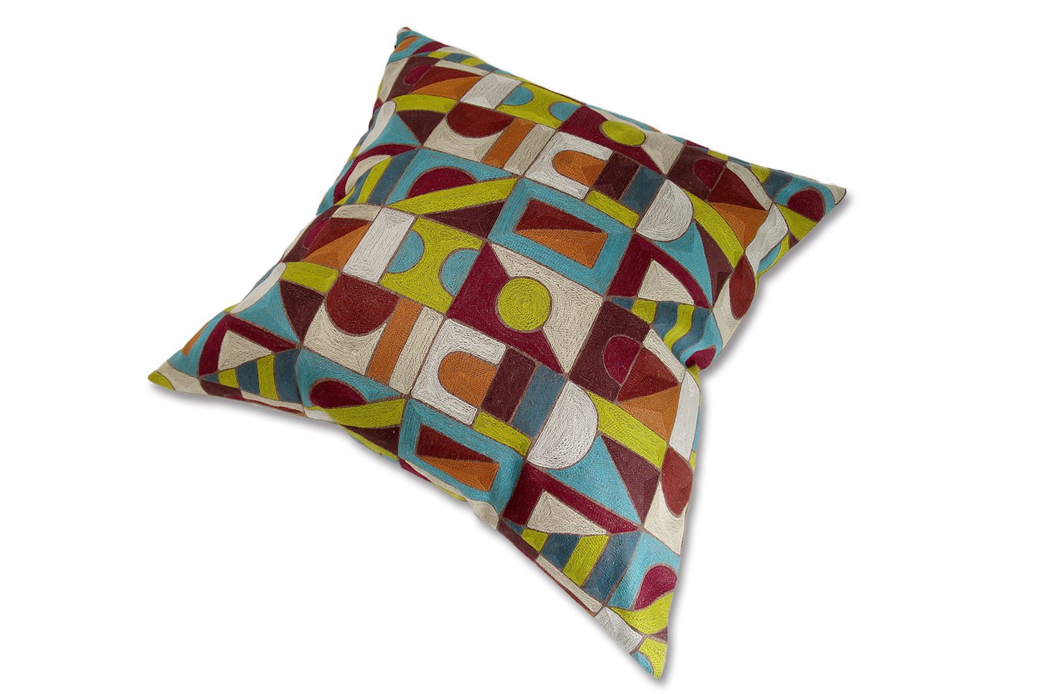 The Alexandrie アレクサンドリー フレンチ総刺繍 リネン混クッション(Beige)60×60cm 中材付 - HOUSE OF JAPAN Shop