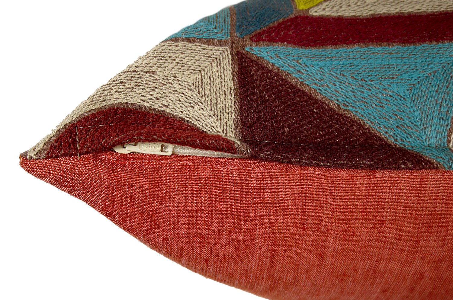 The Alexandrie アレクサンドリア フレンチ総刺繍 リネン混クッション(Orange)60×40cm 中材付 - HOUSE OF JAPAN Shop