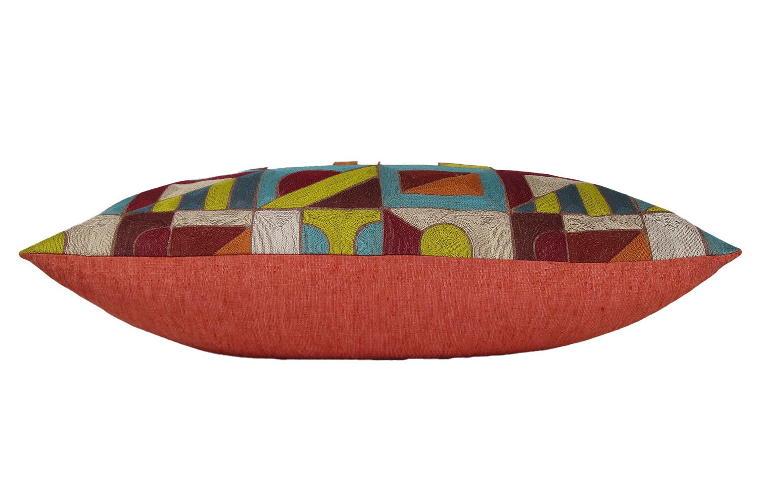 The Alexandrie アレクサンドリア フレンチ総刺繍 リネン混クッション(Orange)60×40cm 中材付 - HOUSE OF JAPAN Shop