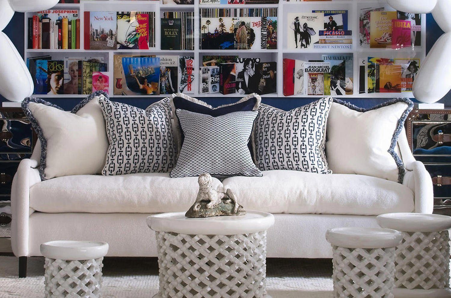 The ANDREW MARTIN アンドリューマーチン Burlington クッションカバー Navy 55×55cm - HOUSE OF JAPAN Shop