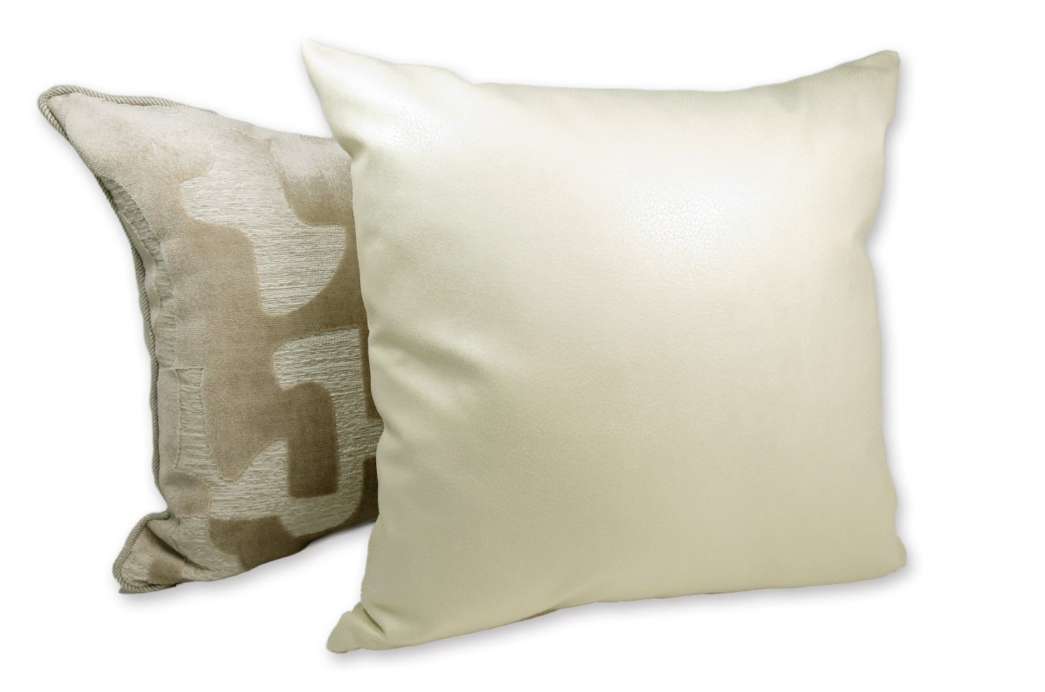 The Baghera スペイン製 Vegan Leather バゲーラ クッションカバー (Ivory) 45×45cm - HOUSE OF JAPAN Shop