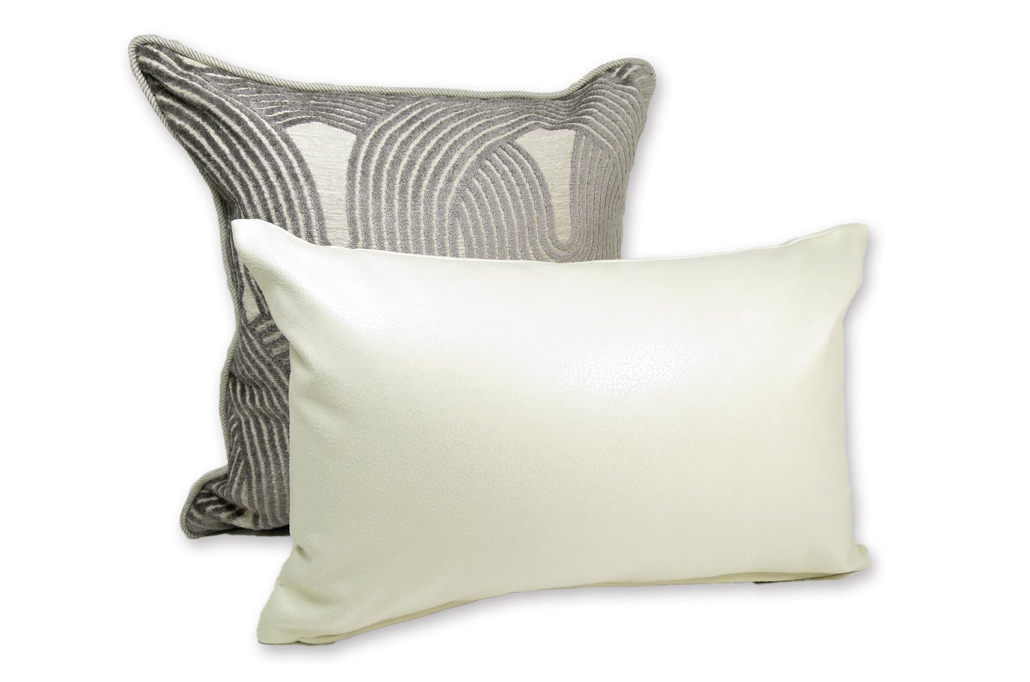 The Baghera スペイン製 Vegan Leather バゲーラ クッション (lvory) 45×30cm 中材付 - HOUSE OF JAPAN Shop