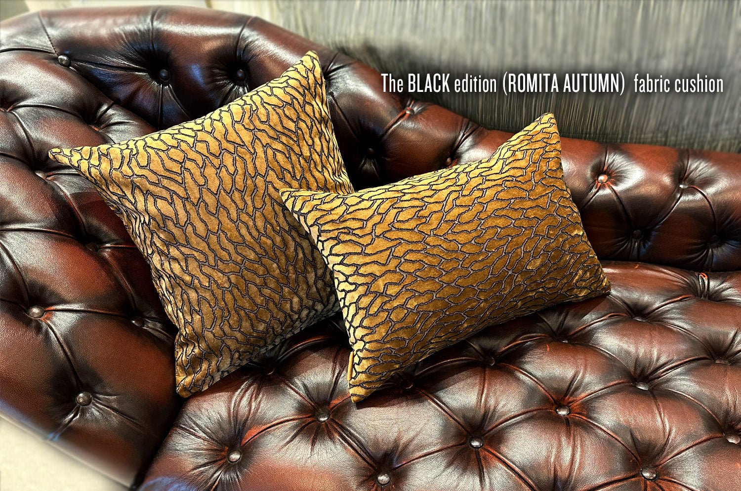 The BLACK edition ROMITA AUTUMN カットベルベット クッションカバー 45×45cm - HOUSE OF JAPAN Shop