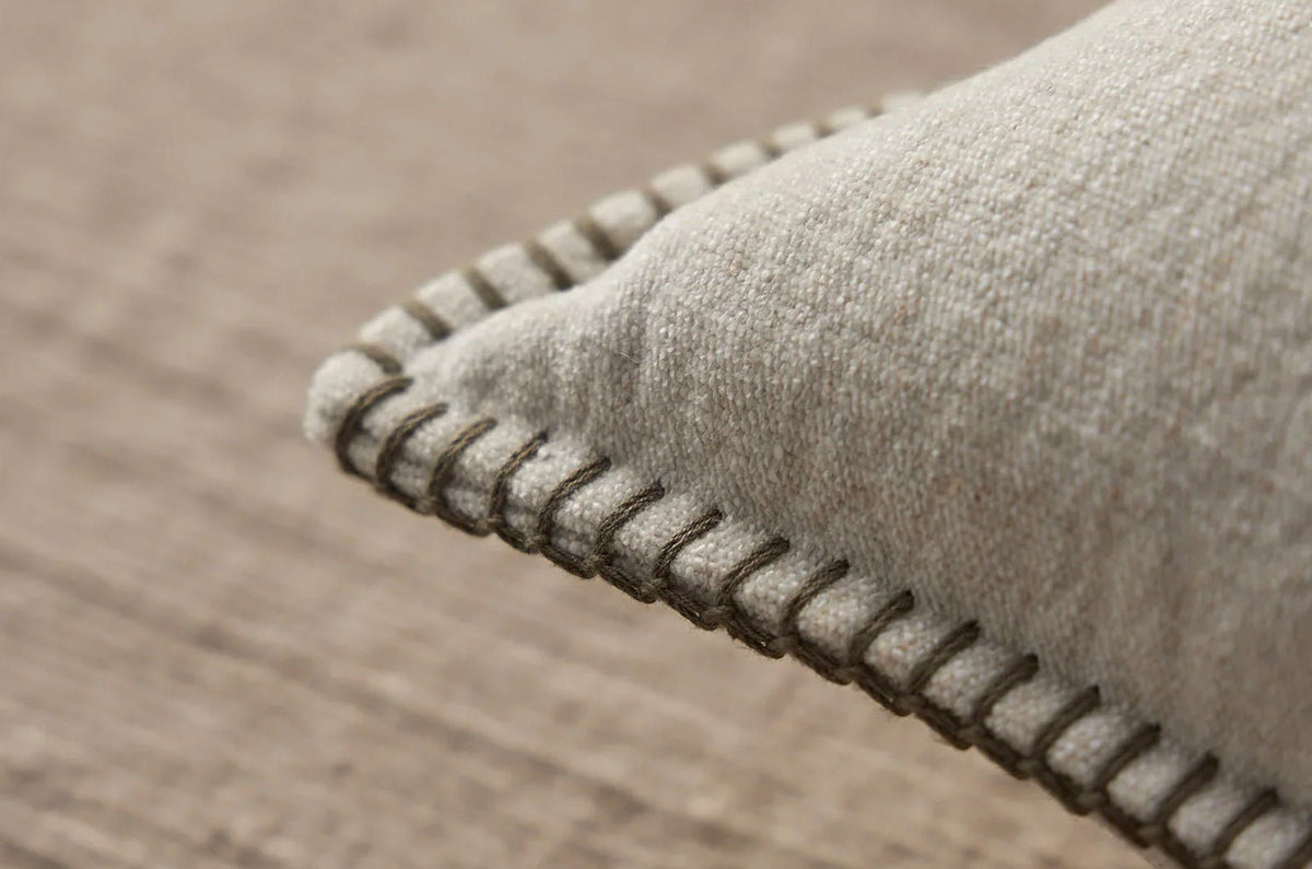 The Blanket stitch ブランケットステッチ クッションカバー (Bone) 50×50cm - HOUSE OF JAPAN Shop
