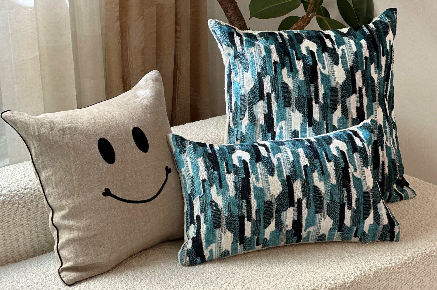 The Bleu Surface ブルーサーフェス ジャガードベルベット クッション 50×30cm - HOUSE OF JAPAN Shop